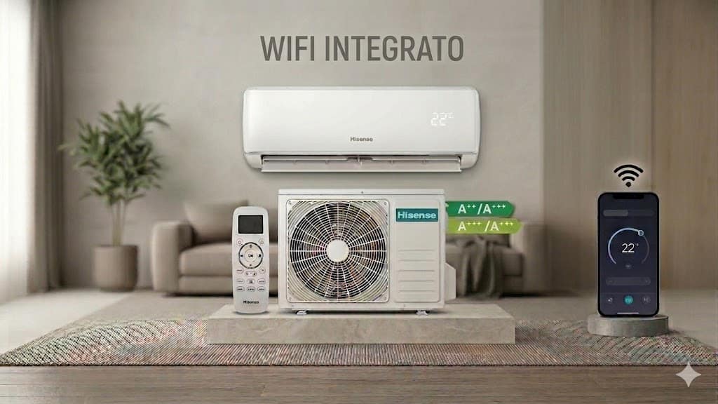 Climatizzatore Hisense Easy Smart 9000 BTU con Wi-Fi