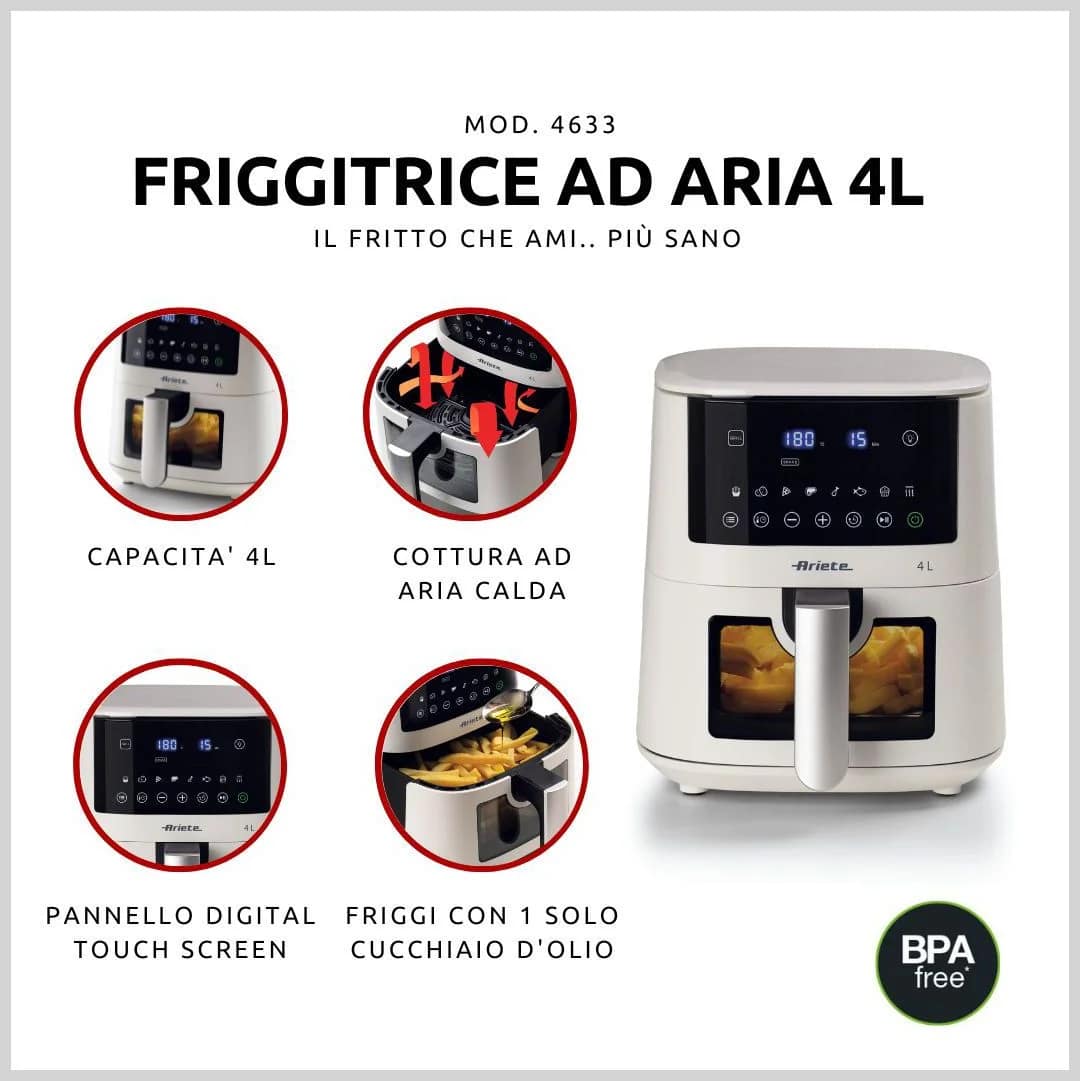 Friggitrice ad Aria 4L Ariete - immagine 2